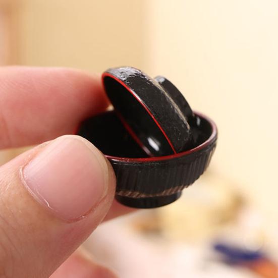 Dollhouse Cutlery Small Retro Realistic Decorative Pretend Play Kitchen Dish Bowl Model Miniature Decor for Gifts