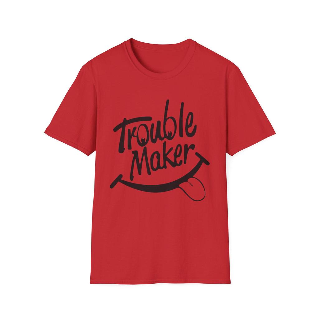 Summer Casual Tshirt  Simple And Comfortable Trouble Maker Smiley Face Tshirt  Graphic Typography Streetwear Tee Funny Gift