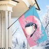2D Flat, 1pc 2D Flat Decorative Flag, Mount Fuji Cherry Blossom Backpack Penguin Pattern Flag, Japanese Style Art Wall Hanging Flag, Indoor/Outdoor De