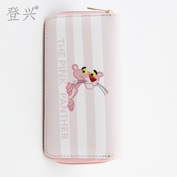 

Новый креативный женский длинный ПУ кошелек Розовая пантера , печатный клатч