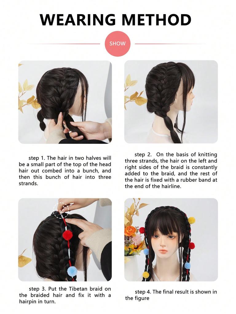 Ethnischer Wind Farbe Twist Zopf Perücke Farbe Seilzopf