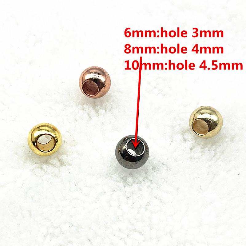 6mm 8mm 10mm Big Hole Round CCB Spacer Beads for Jewelry Making DIY Handmade Bracelets Necklace Accessories