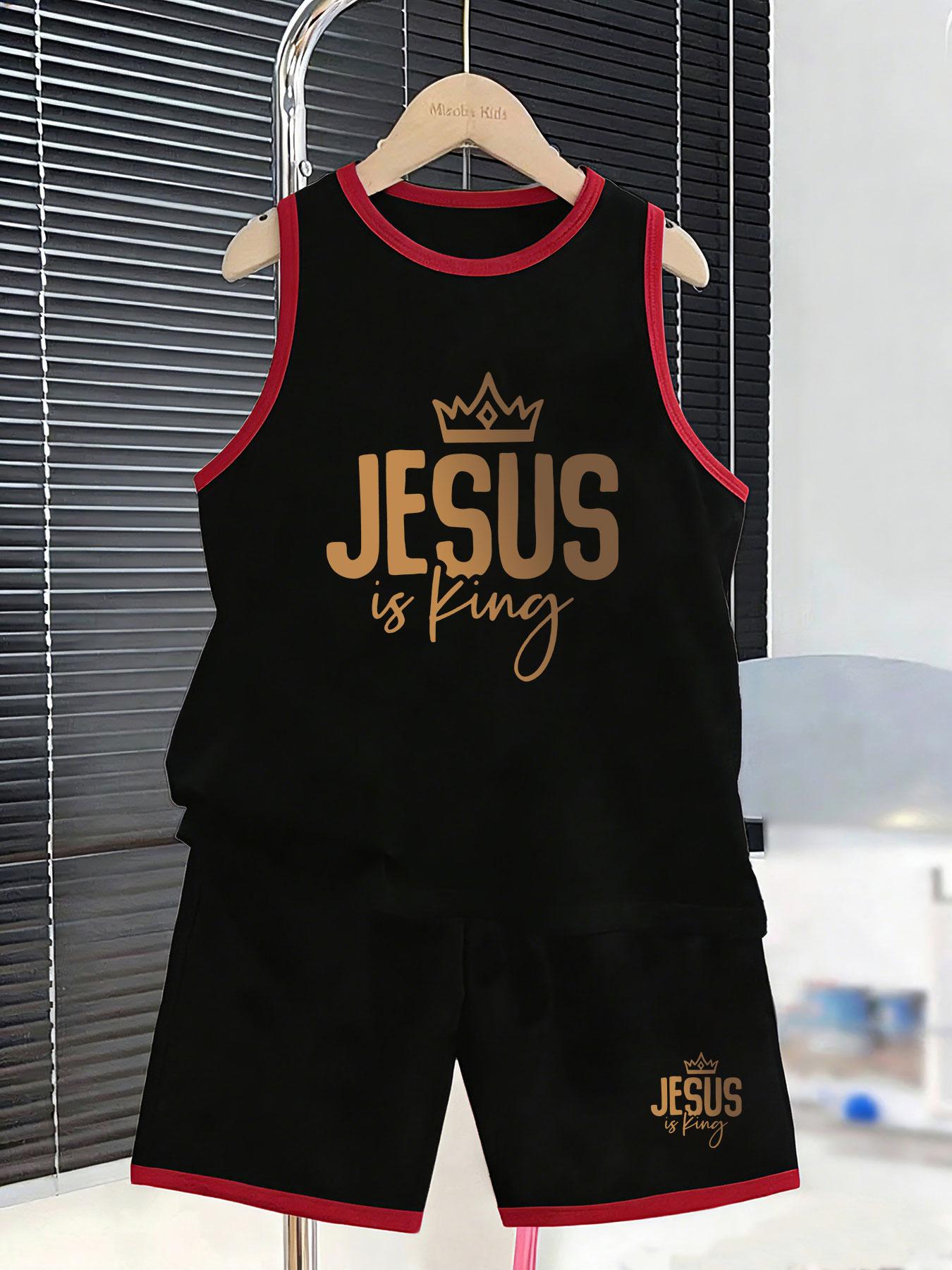 

Boys’ faith crown set. Positive prints, breathable fabric, loose fit for heartwarming summer wear. 2-3Y