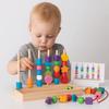 Geometric Color Shape Cognition Toys Interactive Wooden Beads Sequencing Toy  Kindergarten Kids