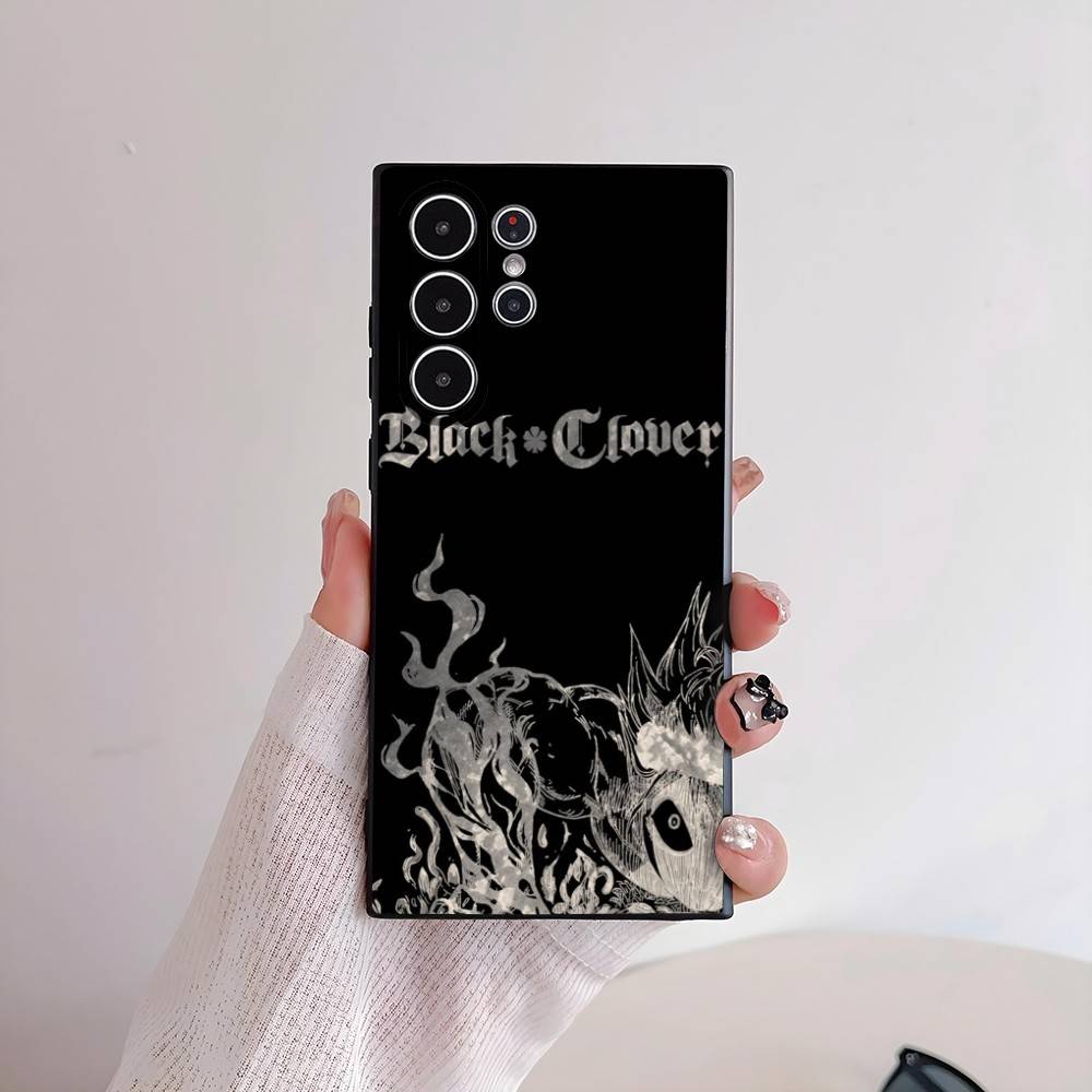 

Anime B-Black C-Clover Phone Case For Samsung Galaxy S25 S24 S22 S23 Ultra S21 S20 Plus 5G Frosted Non-Slip Full Cover Soft Case samsung S23 Plus