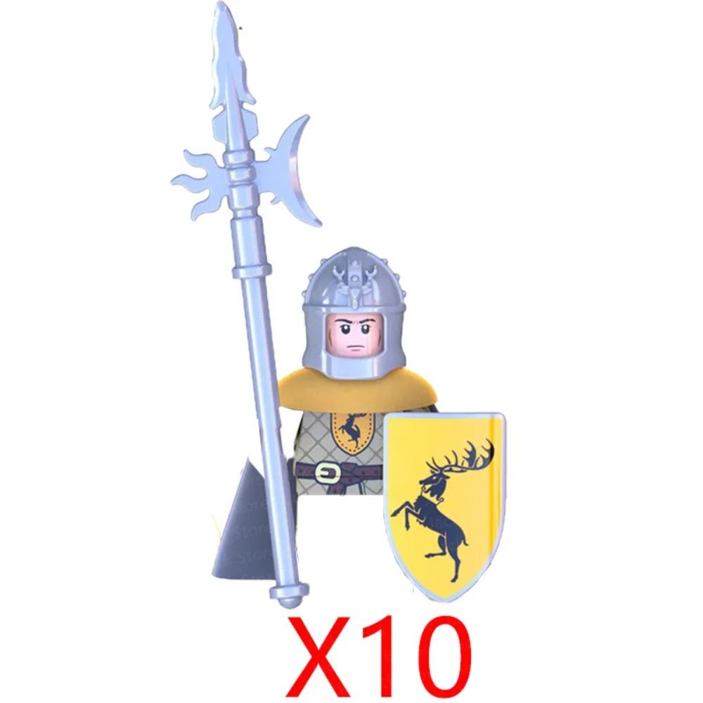 Medieval Military Building Blocks Solider Figures Gifts Weapons Shields Helmets Lionheart Teutonic Knights Militiaman Farmer MOC