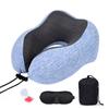 U-Shaped Pillow With Eyemask Earplugs Storage Bag,Travel Memory Foam Neck Pillow,Adjustables Neck Guard Pillow For Home/Travel