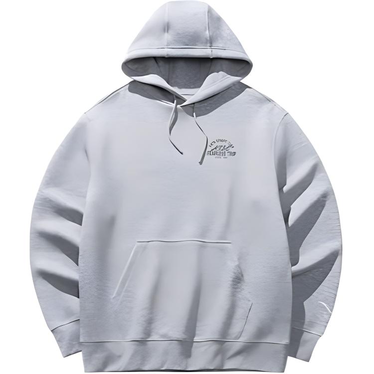 

Anta Life Series Sports Casual Simple Solid Color Hooded Pullover Loose Sweatshirt Men sweatshirt Gray 152448701S-5