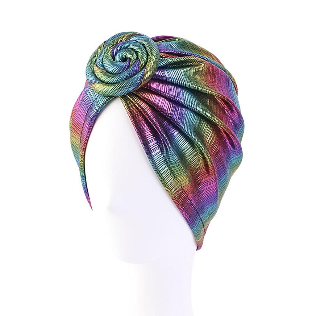 Women African Headwraps Pre-Tied Bonnet Knot Beanie Cap Elastic Bandanas Pleated Muslim Turbans Hat Chemo Covers Cap