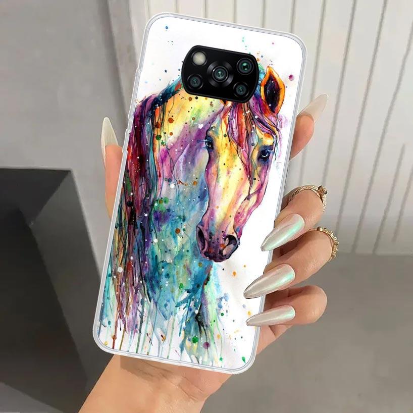 Animal Oil Painting Horse Phone Case for Xiaomi Poco X5 X6 X7 Pro F7 Ultra M7 Redmi 15 15C 13 13C 12 12C 10 10A 10C 9 9A 9C 9T S