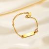 Heart Zircon Kids Bracelet Gold Plated Stainless Steel Adjustable Bangle for Girls Waterproof Toddler Waterproof Birthday Gift