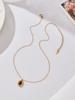 Qiong Yao Geometric Oval Black Zircon Pendant Clavicle Chain - Light Luxury Stainless Steel Jewelry