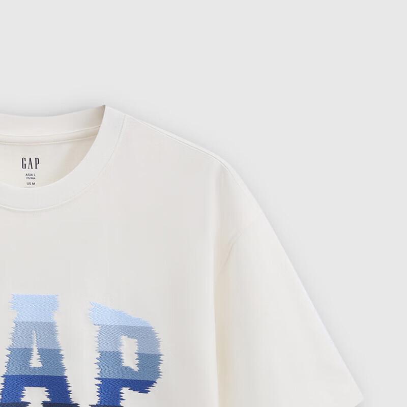 Gap Camiseta Unisex de Manga Curta Bordada com Logo em Gradiente