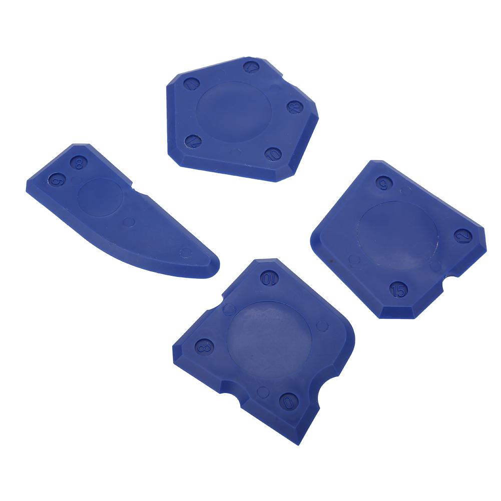 4PCS Caulk Tools Kit Silicone Glass Cement Scraper for Sealant Grout Finishing Sealing (Red)