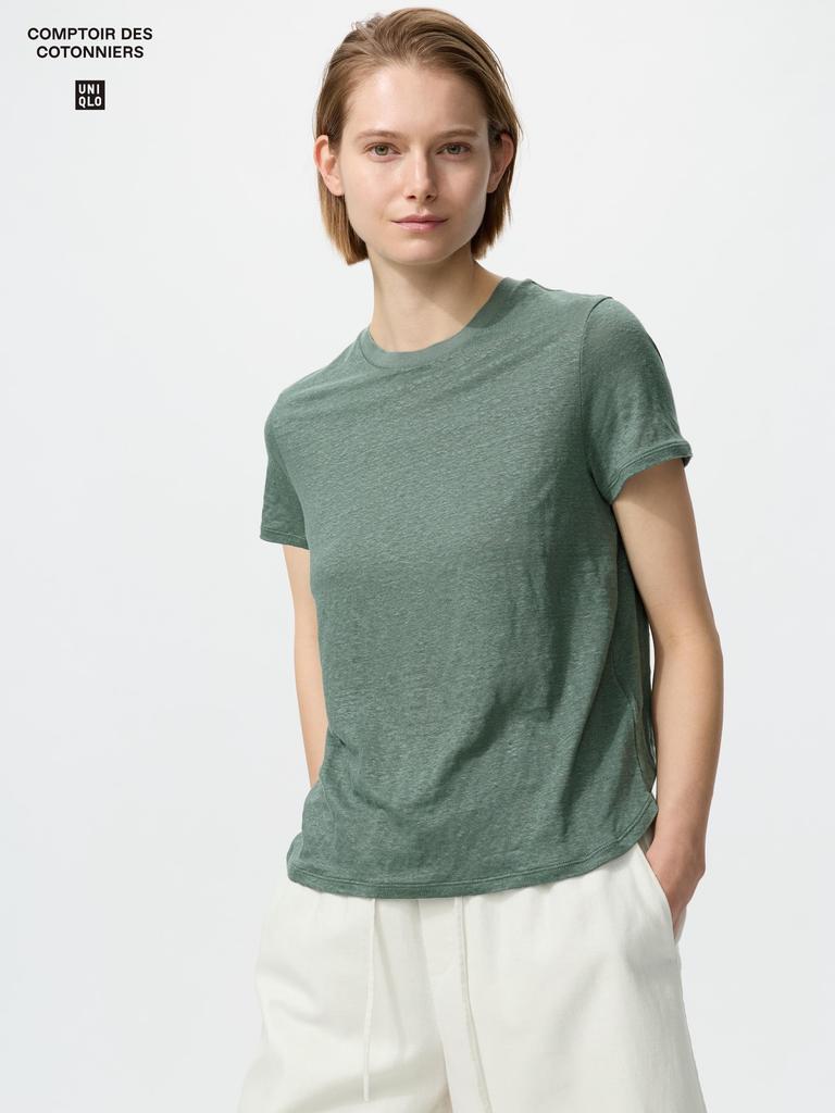 Uniqlo Linen Crew Neck T  shorT Sleeve 