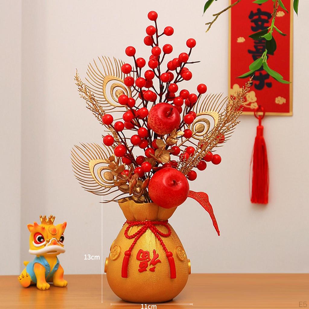 Artificial Flowers Potted Flower Ornaments Decorative Table Centerpieces Year