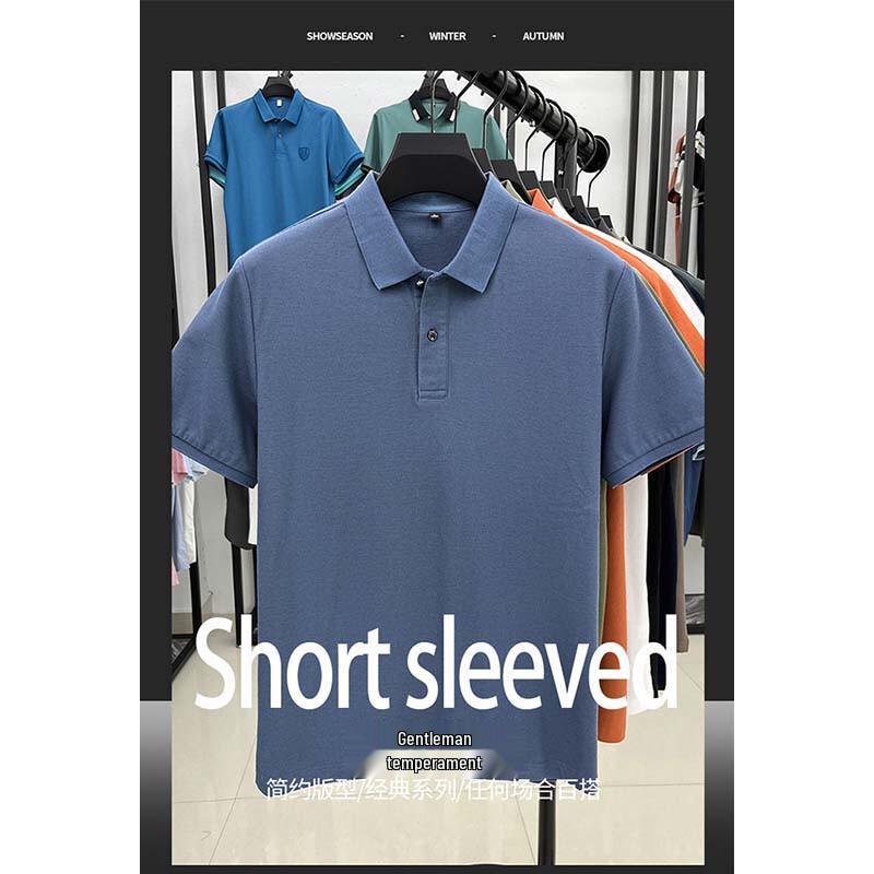 Hengyuanxiang Men's Pure Color Cotton Polo Shirt