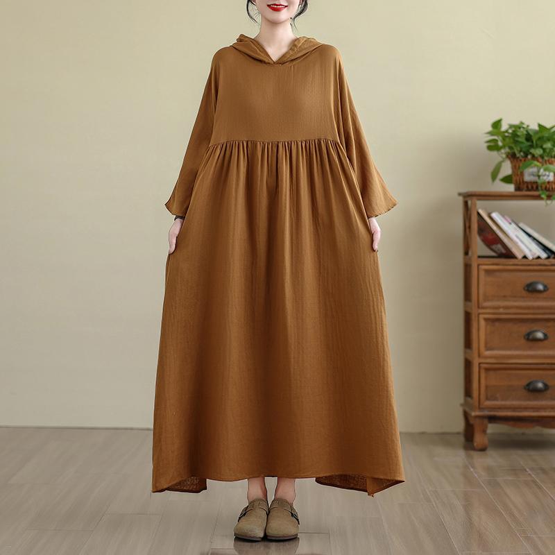 DIMANAF 2025 Women Plus Size Long Hat Dress Loose O-Neck Printing Casual Floral Oversize Long Sleeve 5053