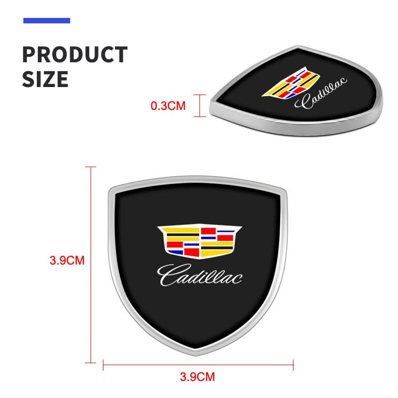 3D Metal Car Body Fender Emblem Shield Stickers Decor Auto Accessories For Cadillac XT4 XT6 CTS DTS STS XTS ATS BLS SLS CT5