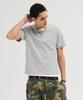 LEIRE Waffle Henley Neck Semi-Crop T-Shirt [Gray]
