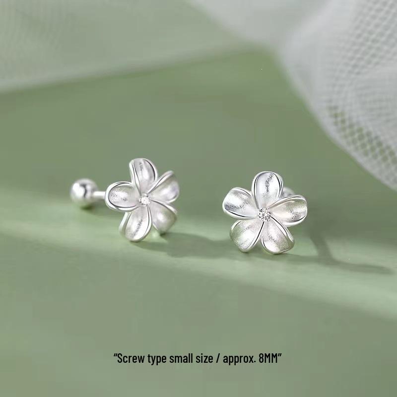 Boucles d'oreilles Gardenia Luxe Léger 2024: Boucles d'oreilles Clous Haut de Gamme pour Femme en Argent Sterling 925