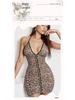 Night Princess Leopard Print Bodycon Lingerie Pajamas – Soft, Sexy, Large Size