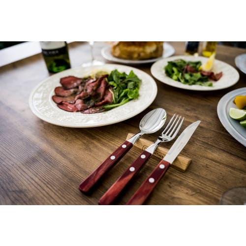 Tramontina Advanced Wooden Cutlery Rest, 10cm X 2.9cm, Antibacterial Treatment, Natural Teak Wood, Knife Rest, Chopstick Rest, Made In Brazil, 13937/0