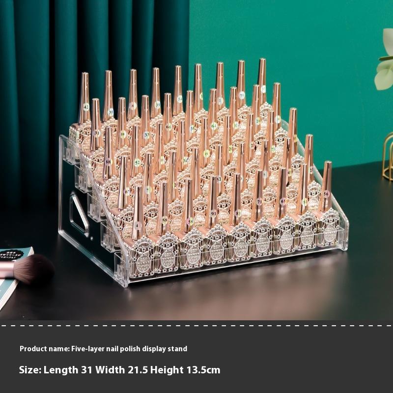Transparent Acrylic Storage Box, Lipstick Display Stand, Desktop Cosmetics Finishing and Storage, Nail Polish Display Stand, Plastic.