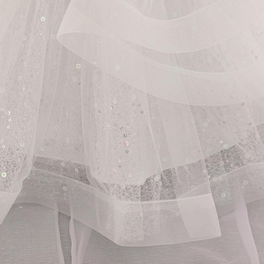 Off-Shoulder Puffärmel Prinzessinnenkleid - Formelles Netz-Kleid für Mädchen für Klavieraufführungen