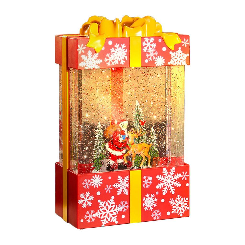 Musical Snowglobe Gift Box Christmas Music Box for Living Room Cafes Holiday