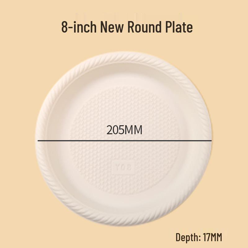 Biodegradable Thickened Starch Plastic Round Plates for Fruits, Cakes, and Desserts.