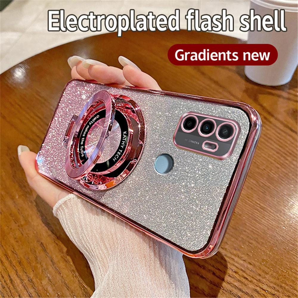 Fashion Bling Glitter Phone Case For OPPO A16 A16S A17 A54S A53S 4G A91 A5 A8 A9 A31 A33 A53 2020 Magnetic Bracket Back Cover