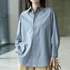 Shopping Mall Women's Clothing 1116 Spring and Autumn Versatile Minimalist Loose Boyfriend Style Maillard Long-sleeved Shirt 1111118