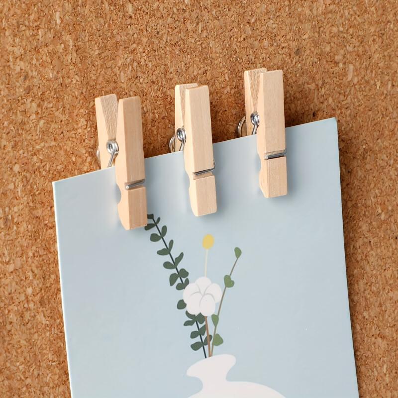 Xiaomi 20PCS-Wooden Push Pin Clip Set with Clear Storage Box for Cork Boards, Bulletin Boards, Photos and DIY Crafts