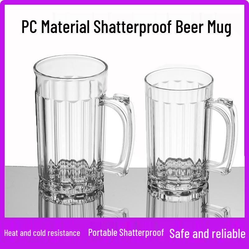 

Thickened Heat-Resistant Transparent Glass Cup with Handle for Tea, Beer, and Water Small Beer Cup 520ML RY11