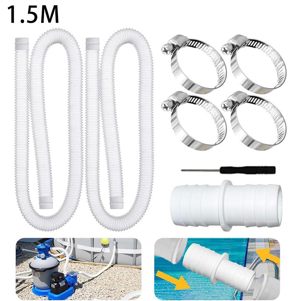 Robust For Pool Hose 32 Mm Designed for For Pool Pump Compatibility and UV Resistant Complete with Safety Clips