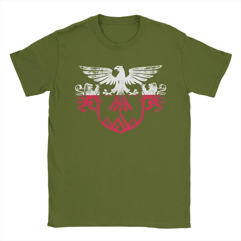 Poland Flag And Lion Wings Tshirt Hippie T Shirts Short Sleeve Classic Tops Summer Cotton O Neck Plus Size Clothing