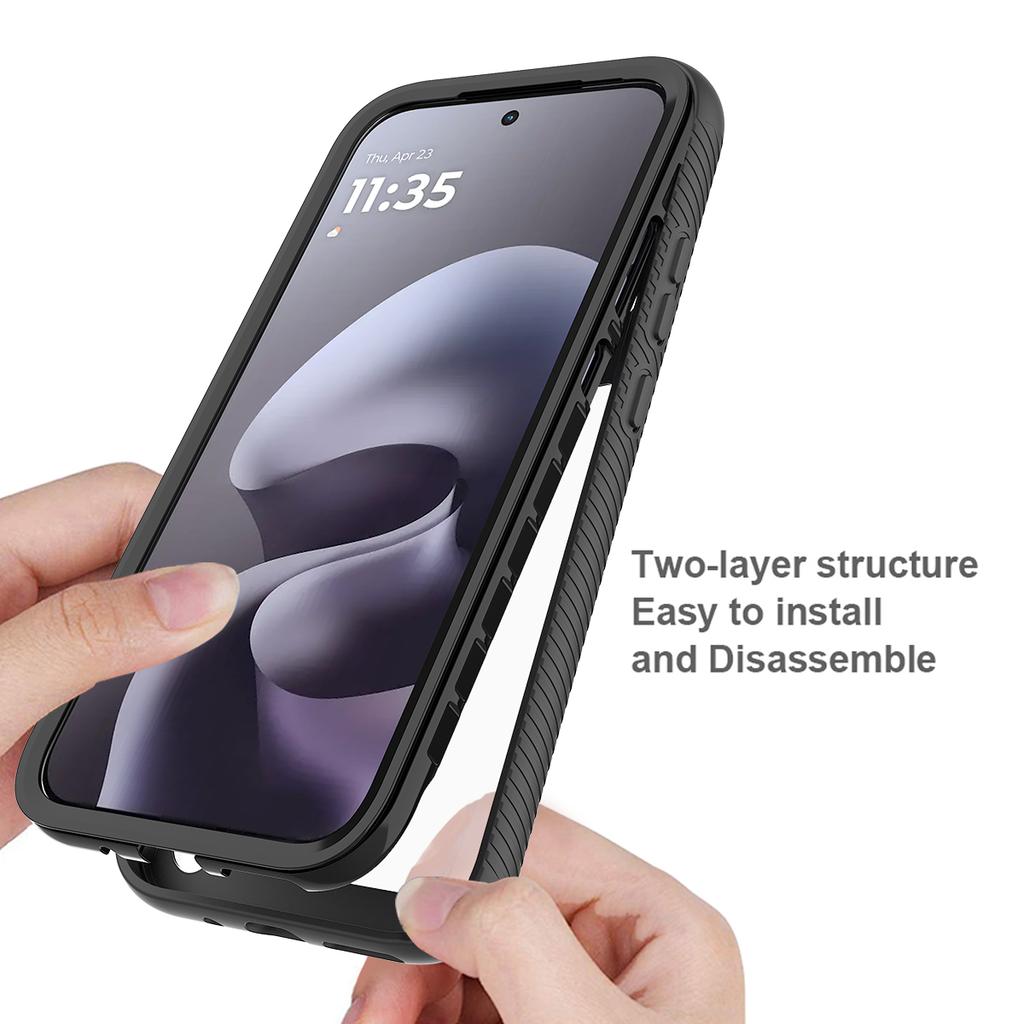 2 In 1 Hybrid Armor Shockproof Phone Case For Motorola Moto G67 G77 TPU Plastic Frame Transparent Acrylic Back Cover Fundas