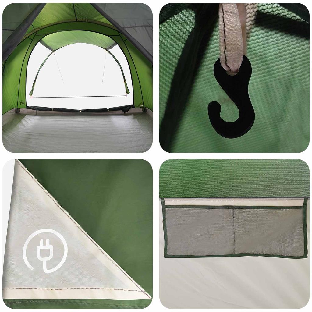 Tunnel Tent with Roof Green 370 x 275 x 210 cm Polyester and Steel