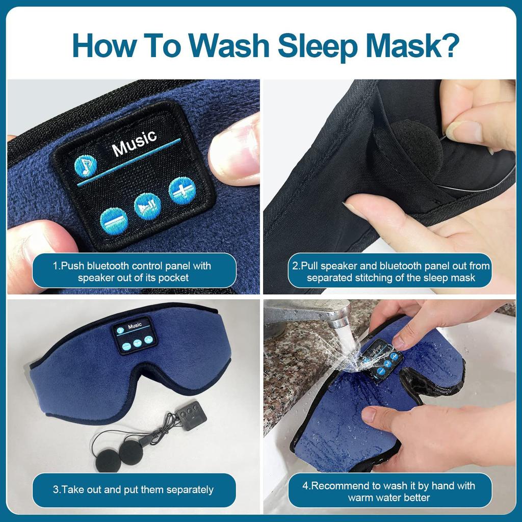 Schlaf-Kopfhörer, 3D-Bluetooth 5.0, Stirnband, kabellos, Schlafartefakt, atmungsaktiv, Musik-Augenmaske, Ohrhörer für Seitenschläfer-Geschenke