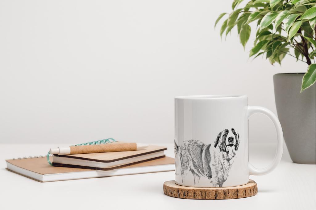 St. Bernard, Saint Bernard, Alpine Mastiff, Bernhardiner - cup with a dog, cute cup with graphics, a gift with your photo from the Art-Dog brand