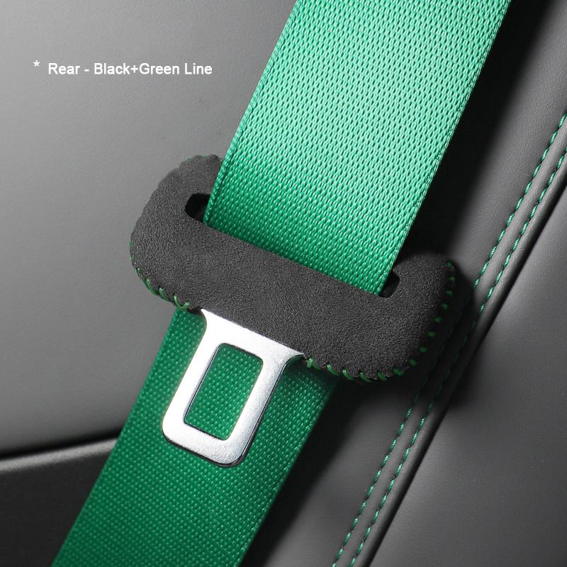 For BYD ZEEKR 001 7X Xpeng P7 Tesla Modle 3 Y New Energy Vehicle, A lcantara Automobile Front Rear Seat Belt Protectors Cover