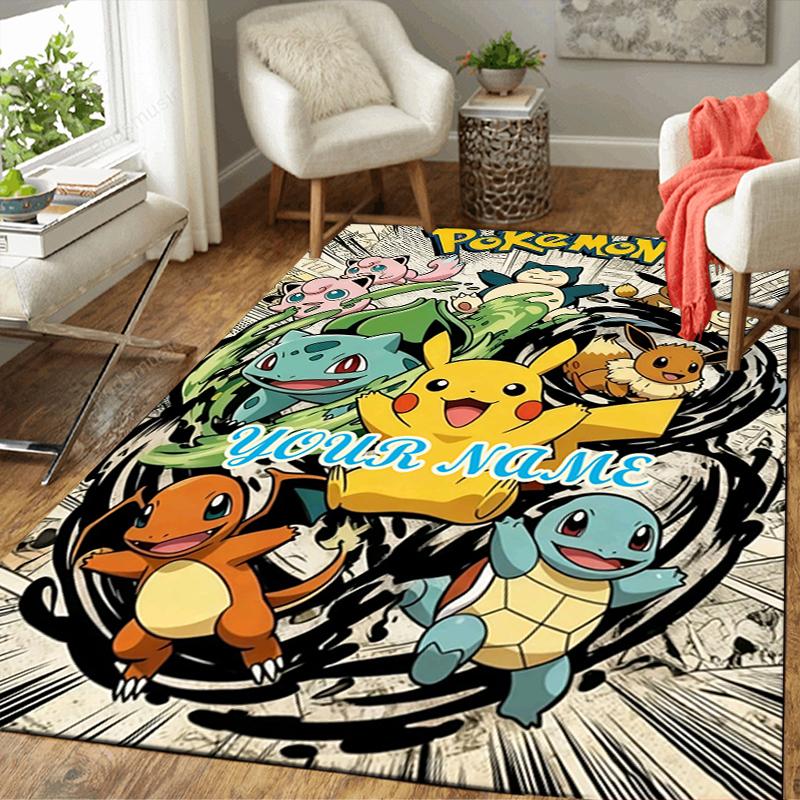 Custom 1Pc Pikachu Cyberpunk Artwork Rug Office Carpet Indoor Outdoor Entrance Doormat Nonslip Soft And Comfortable Living Room D2915212