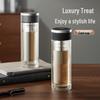RELEA Men's Double-Layer Glass Tea Infuser Bottle