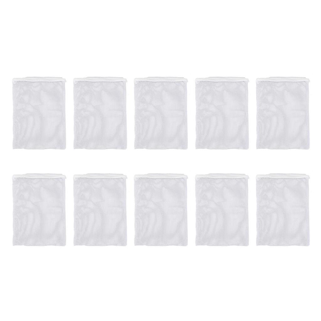 10PCS Aquarium Filter Media Bags Large Hole Mesh Nylon Net Filter Bags Fish Tank Filter Bags with Zipper for Activated