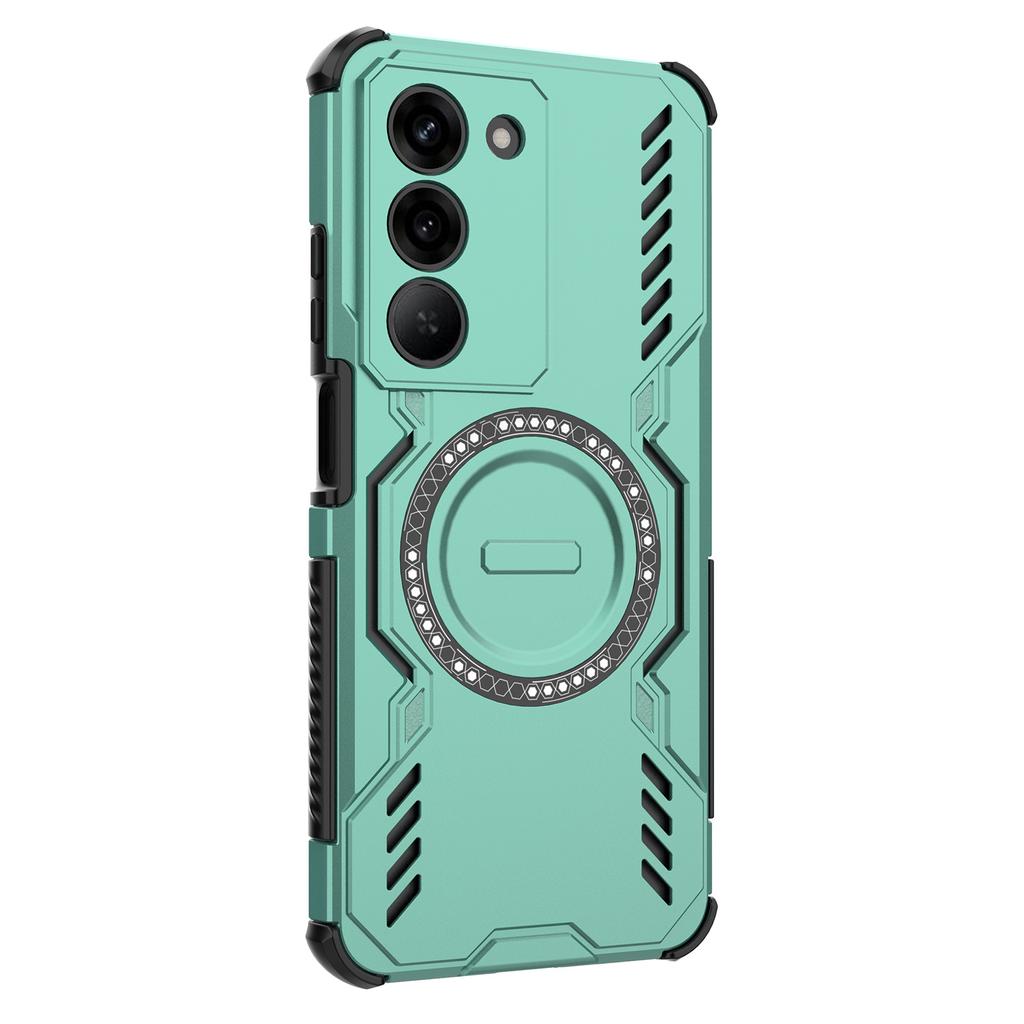 For Realme 14x 5G/V60 Pro 5G Magnetic Case Butterfly Armor Hollow Heat Dissipation PC+TPU Phone Cover