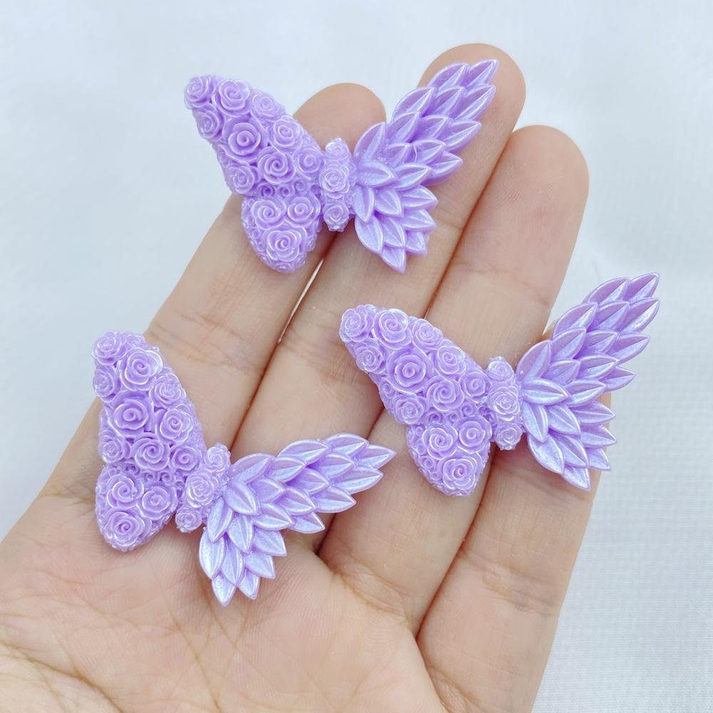 10Pcs New Models Colorful Cartoon Butterfly Series Resin Scrapbook DIY Jewelry Hairpin Headrope Decoration Crafts Diy Accessorie