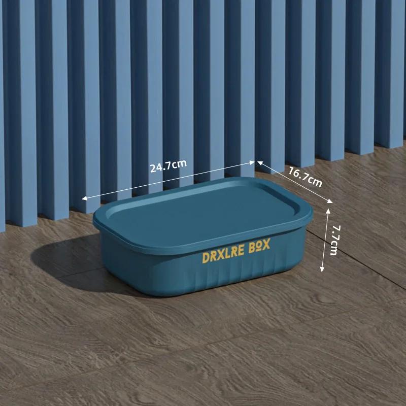 

Plastic with Lid Thickened Storage Box Clothing SortingBox Solid Color Miscellaneous Storage Box Household and Snack Storage Box