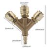 Upgraded Compressed Air Distributor 3-Way with Couplings 1/4Inch Air Hose Quick Coupling Distributor Brass Compresser