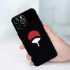 Black Soft Phone Cover Case for iPhone 7 8 13 12 11 Pro Max XR 15 16 14 Plus XS Max Anime Uchiha Logo